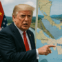 alt_text: Kapal-kapal mengantri di Terusan Panama, simbol tarik ulur kuasa ekonomi dan geopolitik global.
