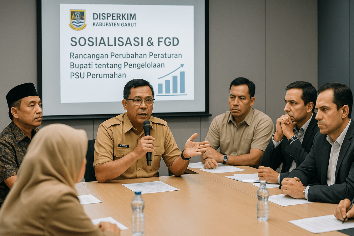alt_text: Disperkim Garut merancang ulang pengelolaan Prasarana, Sarana, dan Utilitas di perumahan.