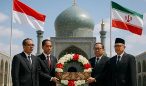 alt_text: Ziarah ke makam Ali Khamenei oleh pejabat Indonesia memperkuat hubungan strategis.