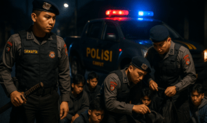 alt_text: Remaja di Garut diamankan Polres karena membawa samurai saat dini hari.