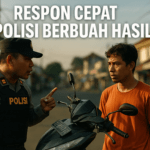 Respon cepat polisi menghentikan aksi pencurian motor dengan modus kilat. #alt_text