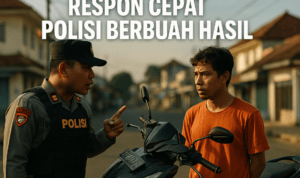 Respon cepat polisi menghentikan aksi pencurian motor dengan modus kilat. #alt_text