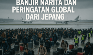 Banjir di Narita jadi peringatan global; pentingnya penanganan iklim lebih serius dari Jepang.