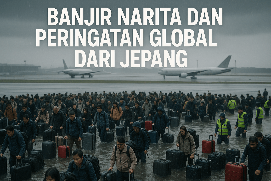 Banjir di Narita jadi peringatan global; pentingnya penanganan iklim lebih serius dari Jepang.