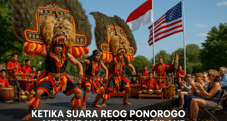 Reog tampil megah di langit Maryland, memukau penonton dengan suara dan tariannya yang menawan.