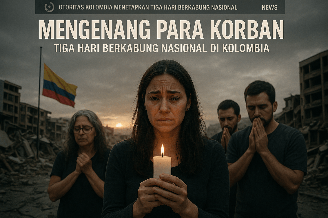 Kolombia berkabung pasca gempa dahsyat; suasana duka menyelimuti seluruh negeri.