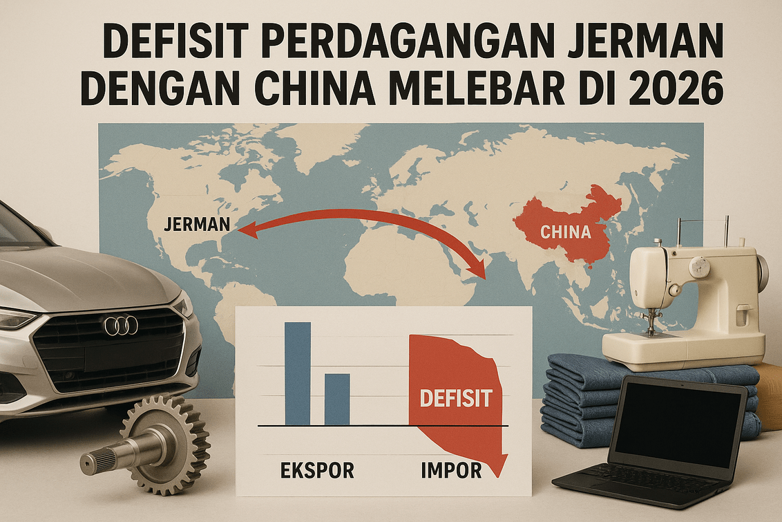Neraca dagang Jerman–China alami tekanan, defisit meningkat, potensi ekonomi terganggu.