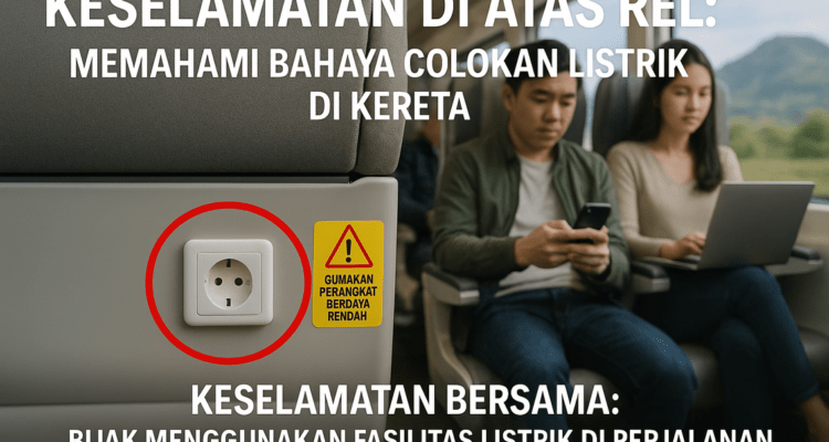 "Waspada! Jangan colok sembarangan di gerbong kereta demi keselamatan bersama."