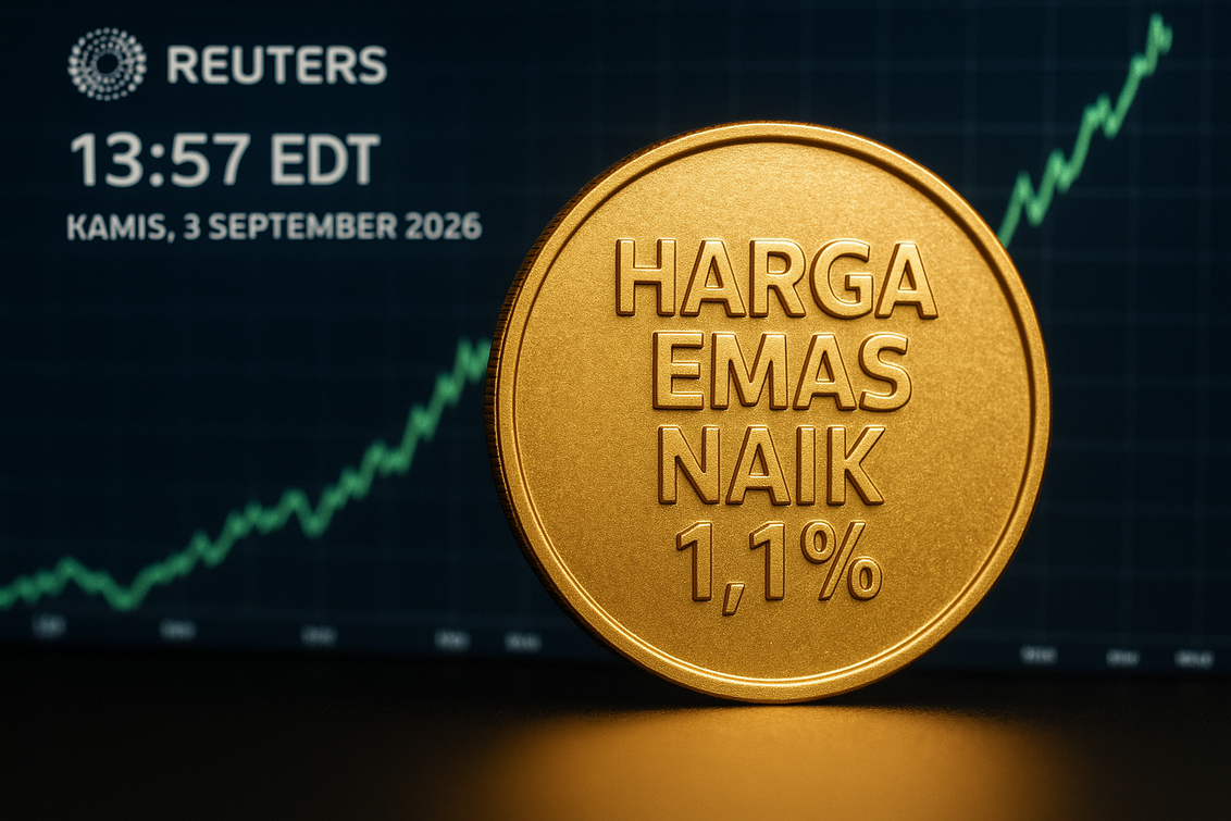 Harga emas naik karena penurunan nilai dolar dan imbal hasil obligasi AS.