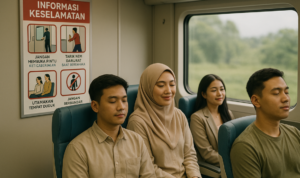 Nikmati perjalanan nyaman dan aman dengan kereta, tapi hindari buka pintu selama perjalanan!