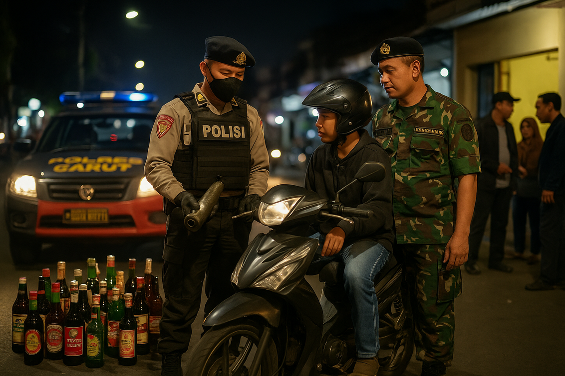 Polres Garut giat razia miras dan knalpot brong demi keamanan dan ketertiban masyarakat.