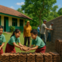 SDN 1 Maroko dengan TPT unik dari genteng bekas, mencerminkan kreativitas dan keberlanjutan.